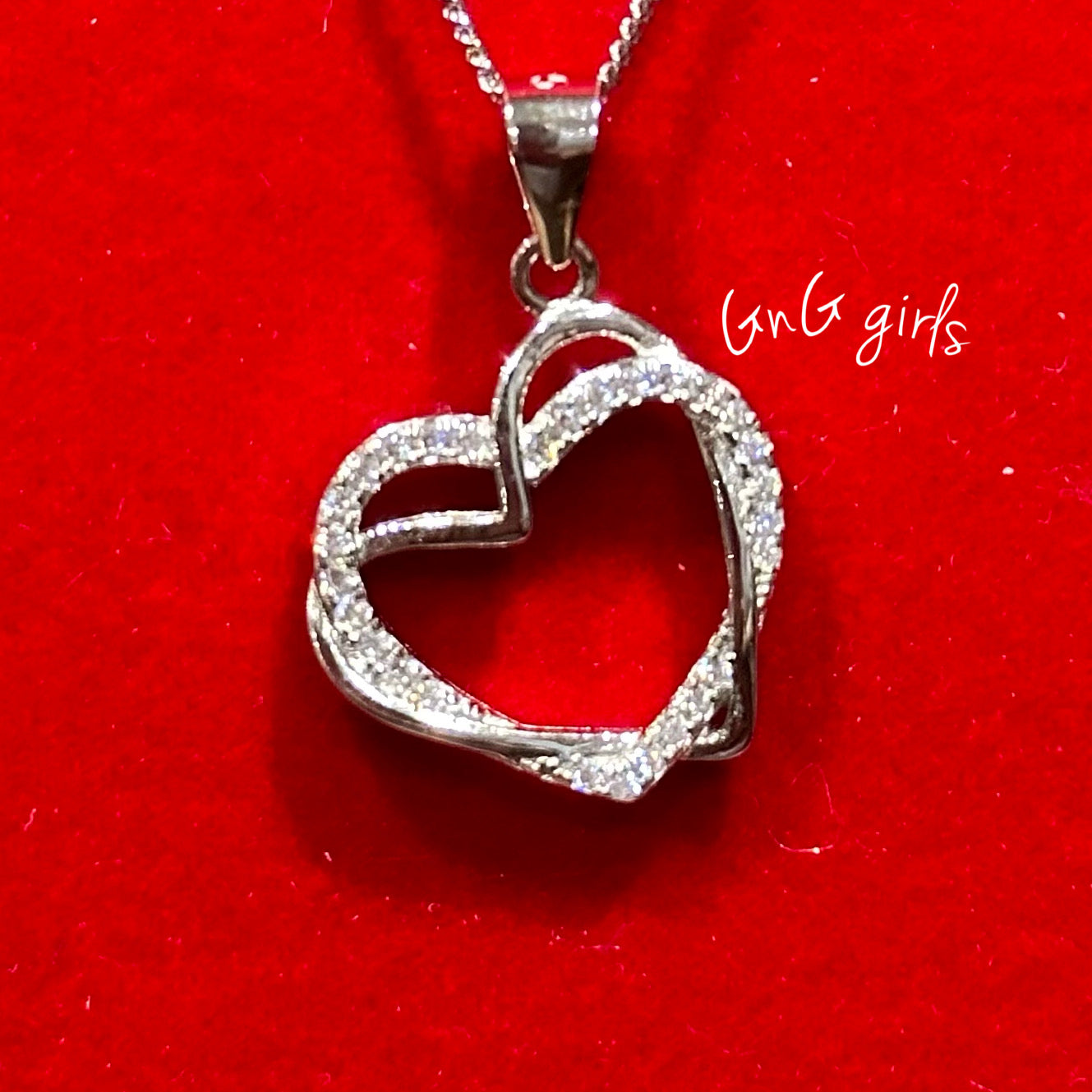 Sterling Silver Double Heart Necklace