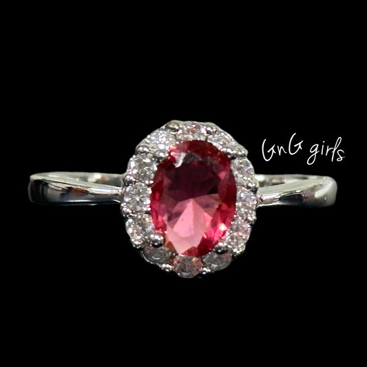 Pink Red Royal Ring Size U