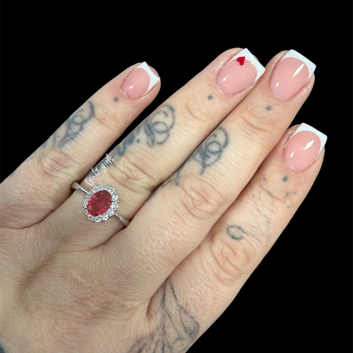 Pink Red Royal Ring Size U