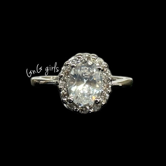 Oval Halo Ring Size K