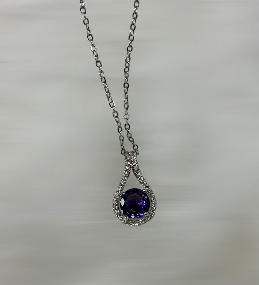 Purple Droplet Necklace