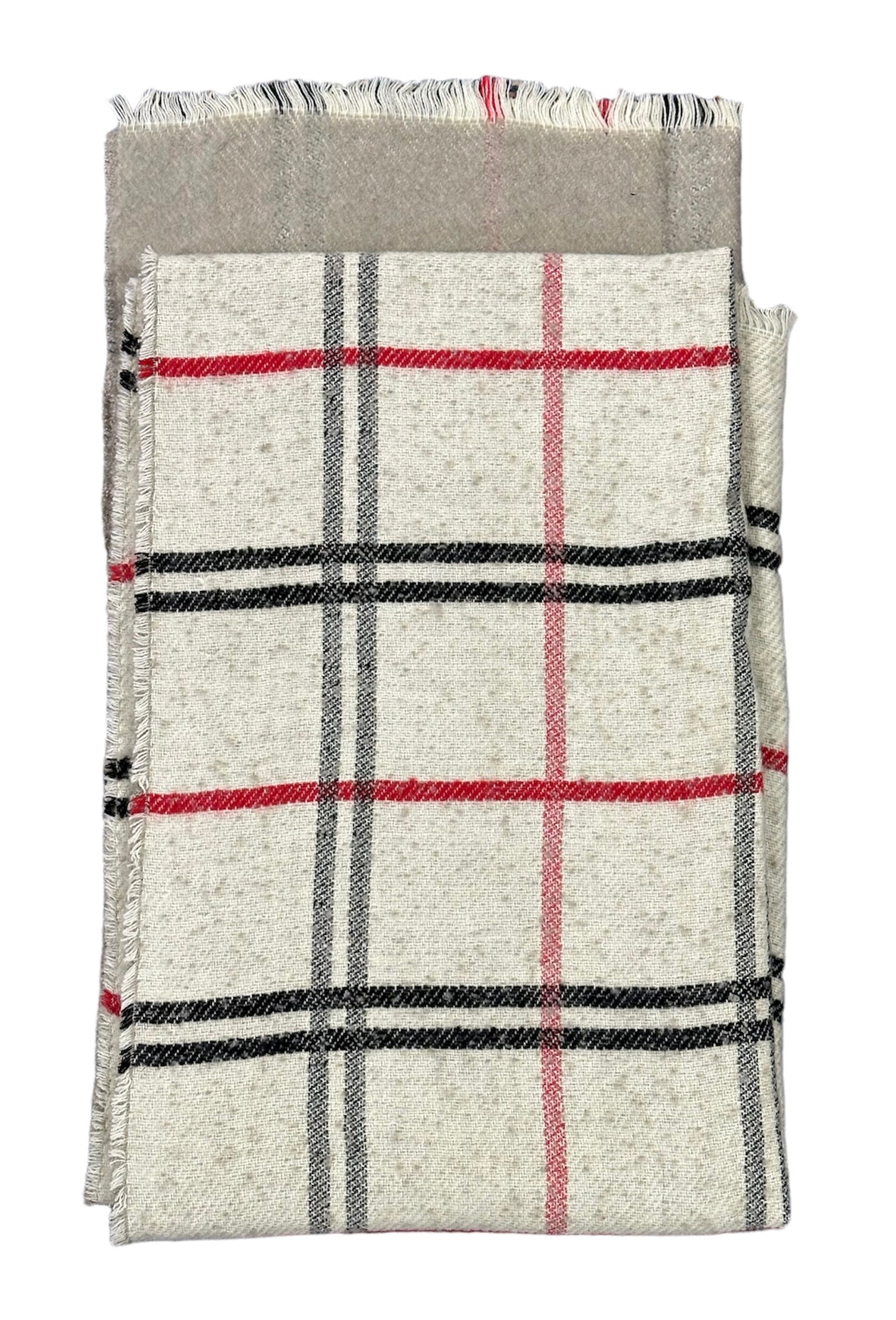 Luxury Cream Tartan Scarf