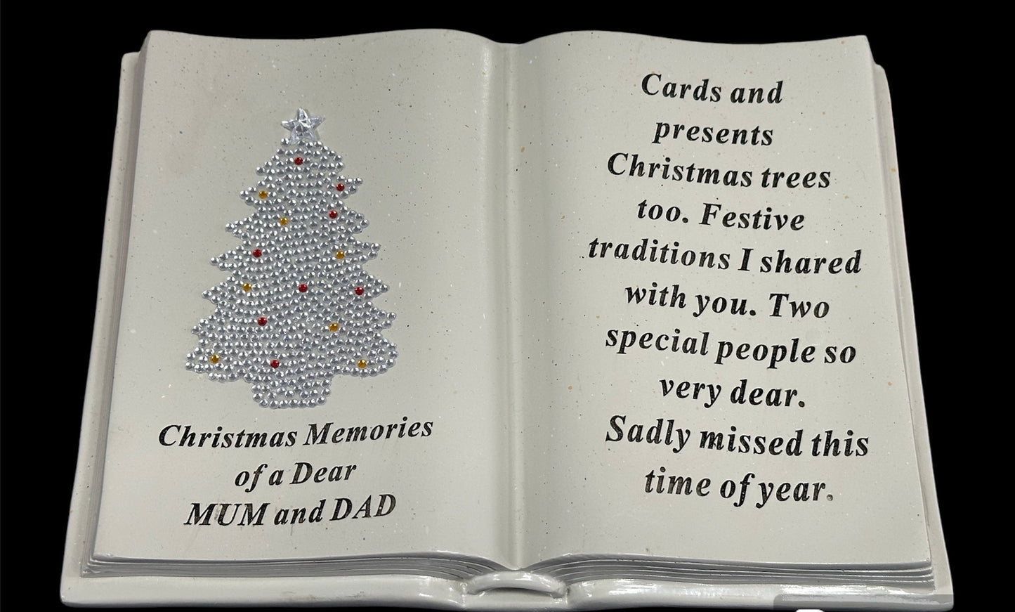 Memorial Plaque Mum Dad Christmas Book