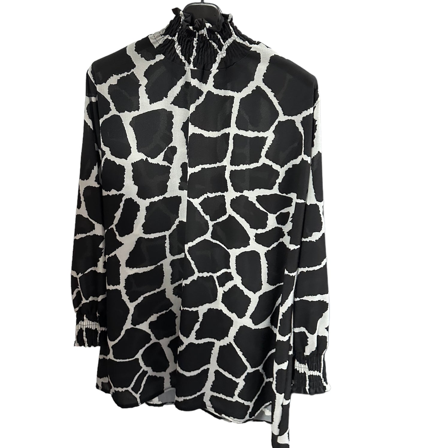 BB Rita Ruffle Neck Animal Print Blouse