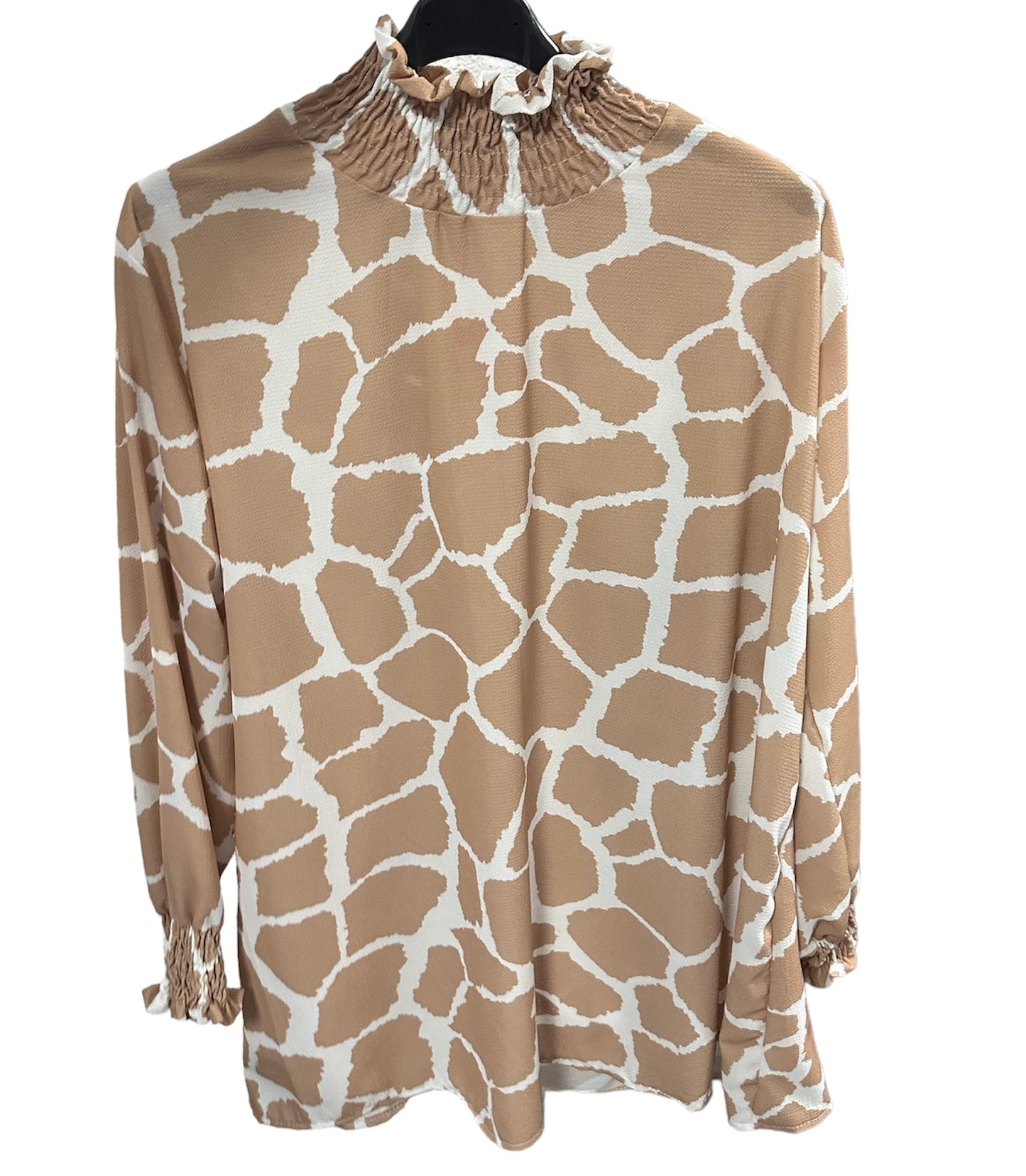 BB Rita Ruffle Neck Animal Print Blouse