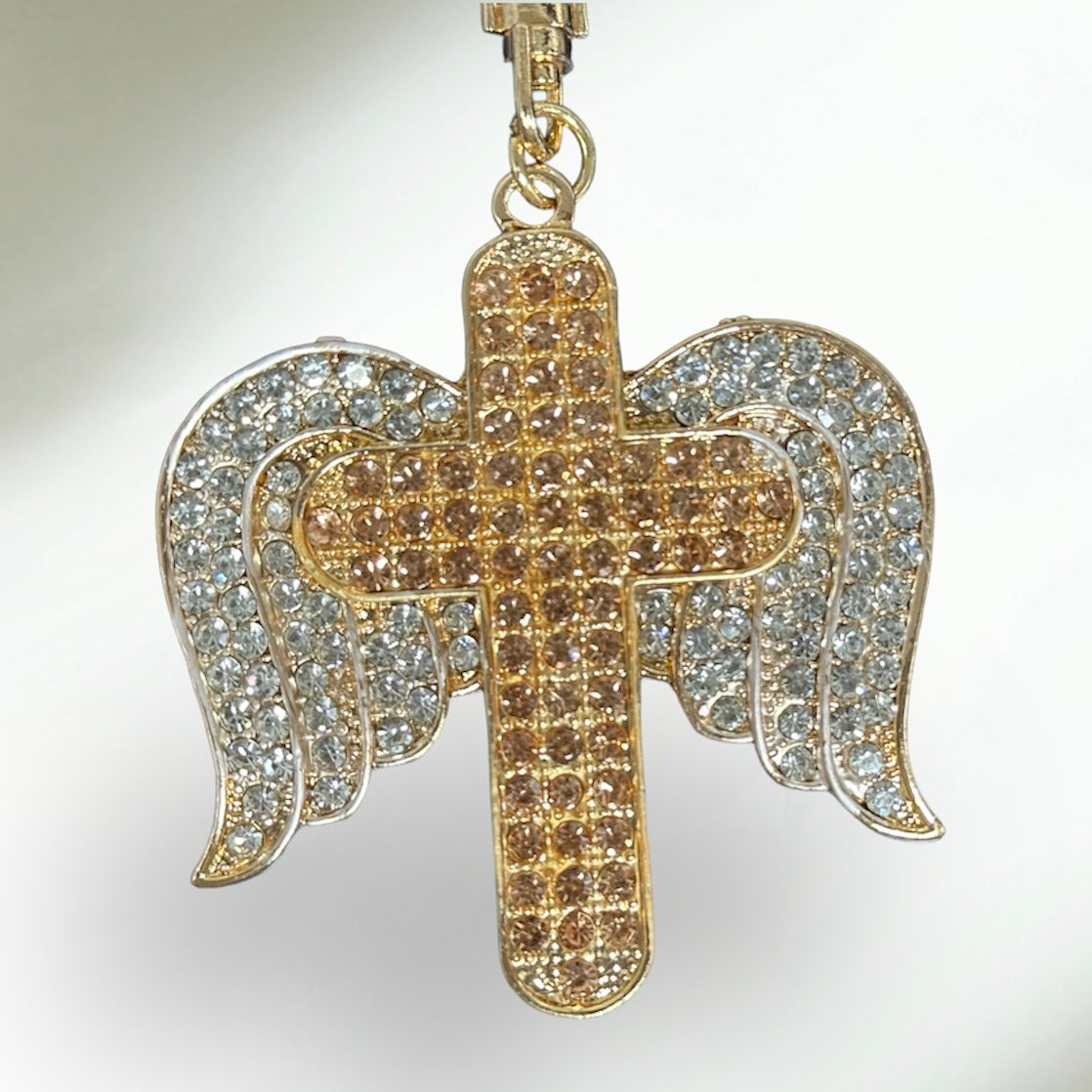 Charm Keyring Cross Wings