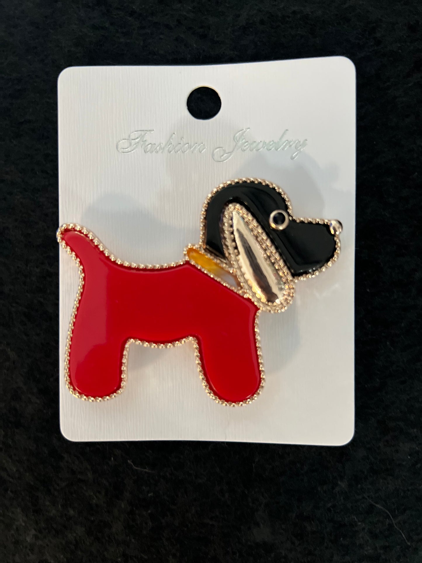 Two Tone Dog Magnetic Brooch