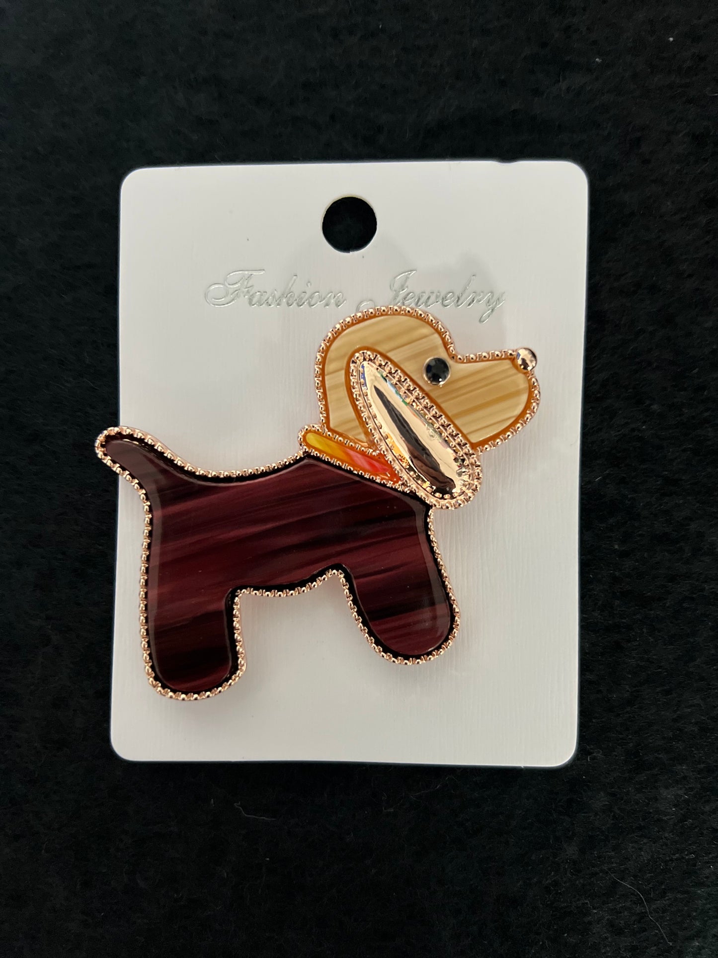 Two Tone Dog Magnetic Brooch