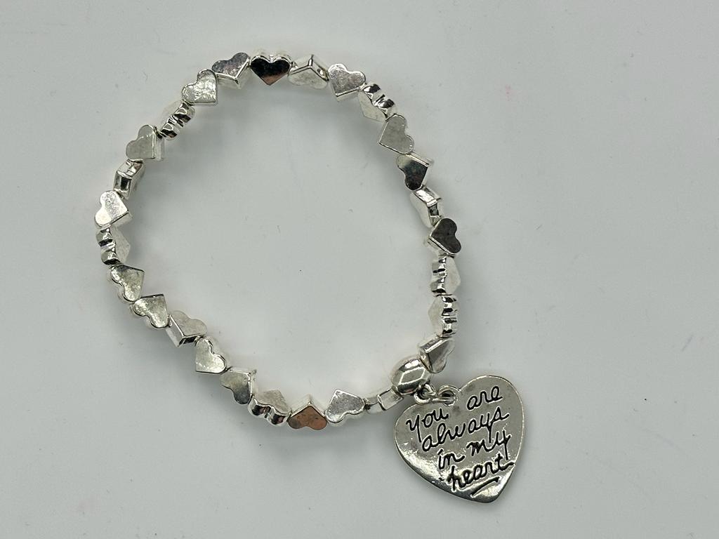 Heart Charm Bracelet with message